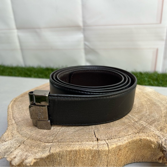 Ferragamo black /Brown Leather Men's Belt 40” (only the belt) no buckle - Picture 1 of 16